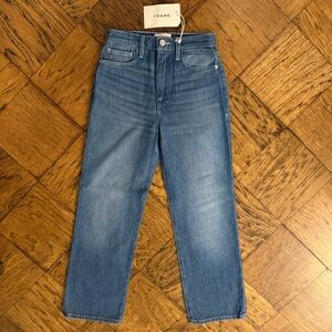 FRAME | NEW WITH TAGS - Le Jane Crop Blue Straight Jeans High-Rise Size 24